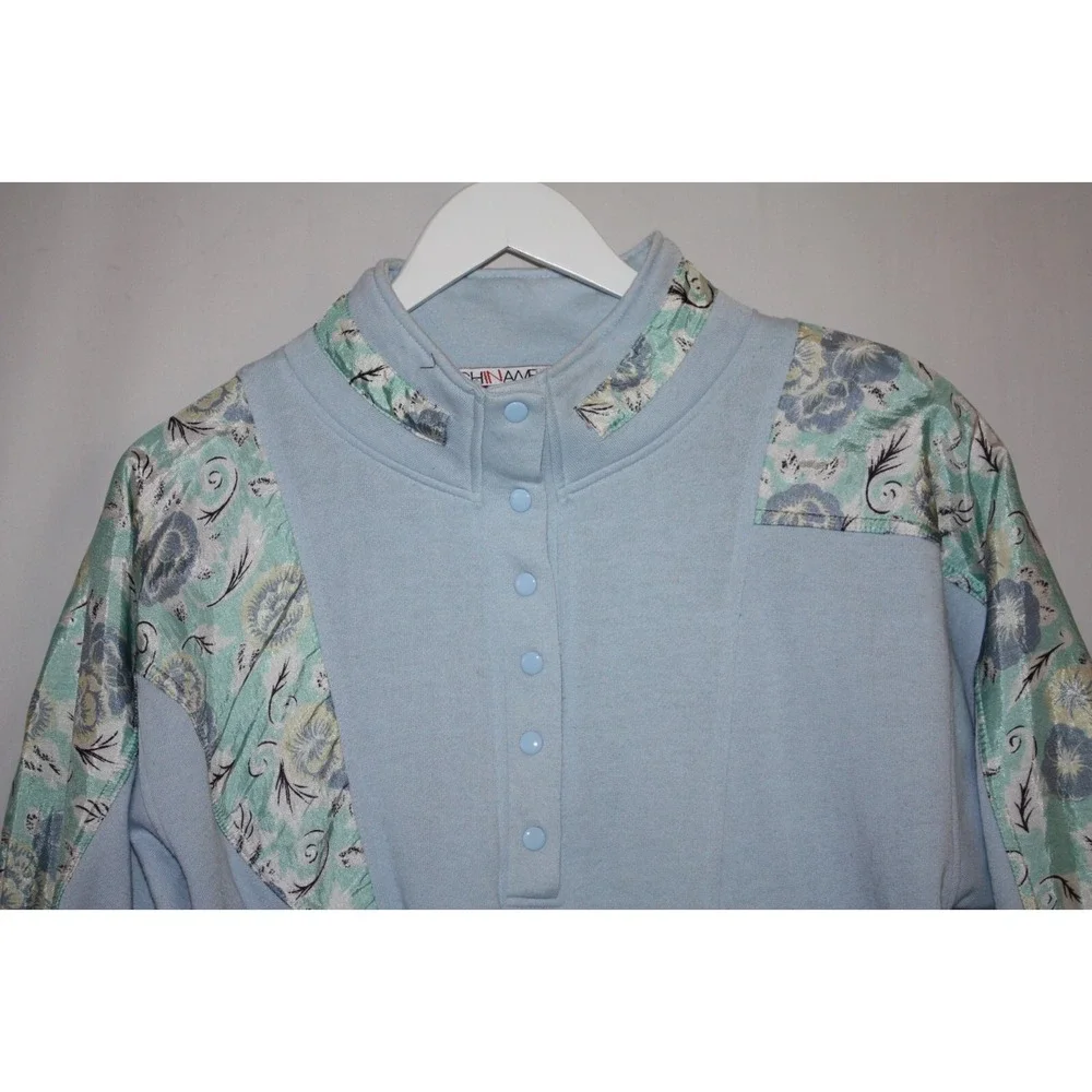 Chinawear by Morsly Sweater Womens Medium Vintage Pullover Blue Grandmacore